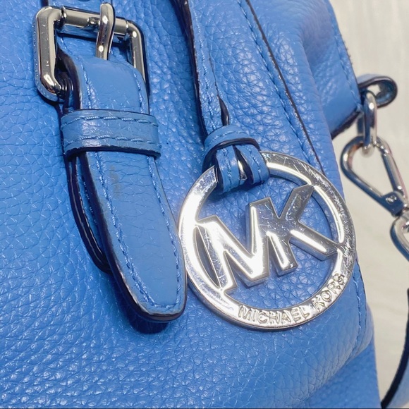 MICHAEL KORS BLUE SILVER LEATHER PURSE HANDBAG - Picture 5 of 7